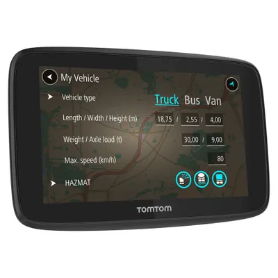 Produktbild von TomTom GO PROFESSIONAL 6250, Bulgarisch, CAT, Tschechisch, Dänisch, Deutsch, Niederländisch, Englisch, Spanisch, Estnisch,..., Albanien, Andorra, Osteuropa, Südeuropa, Westeuropa, 15,2 cm (6"), 800 x 480 Pixel, 154 ppi, Flash