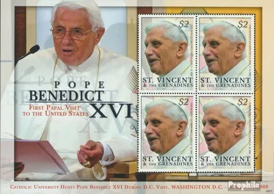 Produktbild von Briefmarken St. Vincent 2008 Mi 6464 Kleinbogen (kompl.Ausg.) postfrisch Papst Benedikt XVI. in den USA
