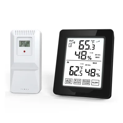 Obrázek produktu pro Meteostanice Vnitřní/venkovní teploměr Teploměr Monitor vlhkosti s bílým podsvícením Přesné zařízení pro měření teploty/vlhkosti vzduchu