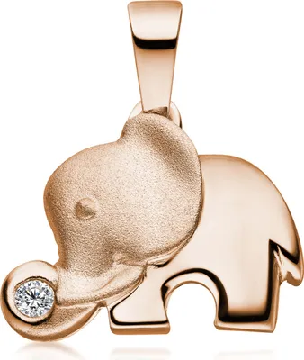 Produktbild von MATERIA by Matthias Wagner Kettenanhänger Elefant Rosegold 925 Silber vergoldet mit Zirkonia KA-99-Rose