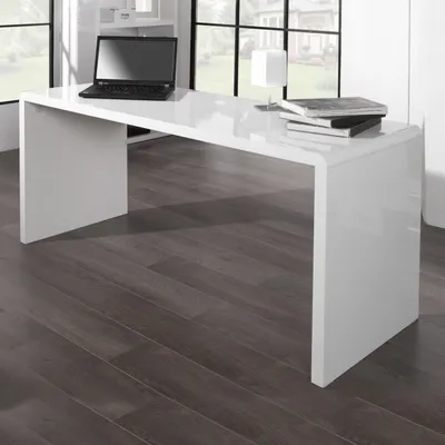 Produktbild von cagü: Design Schreibtisch [SOHO] Weiß Hochglanz  160cm x 60cm