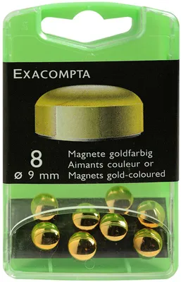 Immagine prodotto di Exacompta, magneti, 8 pezzi, diametro 9 mm, color oro