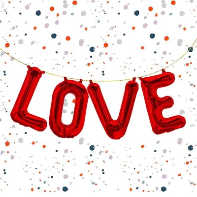 Produktbild von Folienballon Schriftzug Love, Rot, ca. 40 cm für Luftbefüllung
