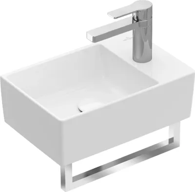 Produktbild von Villeroy & Boch Memento 2.0 Handwaschbecken, 1 Hahnloch, ohne Überlauf, ungeschliffen, 400x260mm, 43234001