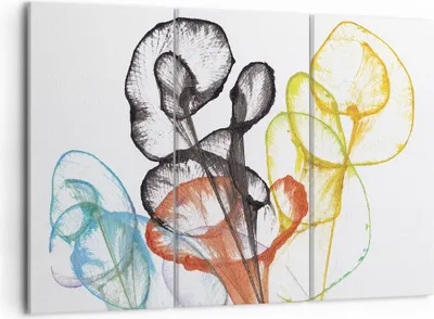 Produktbild von Bild auf Leinwand - Leinwandbild - 3 Teile - Blumen Abstraktion Surrealismus - 105x70cm - Wand Bild - Wanddeko - Wandbilder - Leinwanddruck - Bilder - Wanddekoration - Leinwand bilder - CE105x70-4444