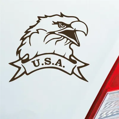 Produktbild von Auto Aufkleber USA Adler Eagle U.S.A. Amerika Tuning 12x10 cm Braun Sticker Heckscheibenaufkleber