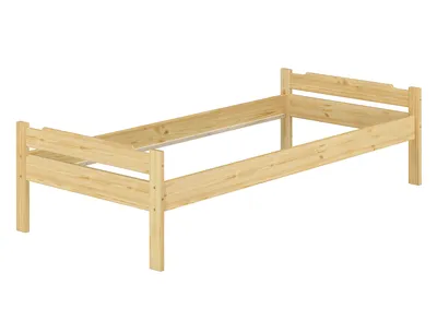 Produktbild von Bett Kiefer massiv 90x200 Einzelbett Singlebett Massivholz Zubehör wählbar V-60.31-09Federleisten