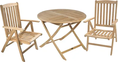 Produktbild von Garden Pleasure Tischgruppe SOLO 01 3-tlg. Teak B-grade unbehandelt 940220-1