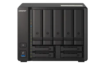 Image de QNAP TS-H973AX NAS Tour Ryzen Embedded V1500B 8 Go DDR4 0 To QuTS hero Noir