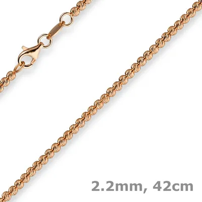 Produktbild von 2,2mm Kette Collier Kügelchenkette Kugelkette 585 Gold Rotgold 42cm Goldkette