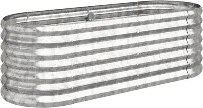 Obrázek produktu pro vidaXL Pozinkovaná ocelová vyvýšená postel 114x40x36 cm Stříbrná