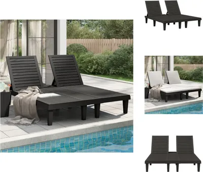 Produktbild von vidaXL Doppel-Sonnenliege Schwarz 155x138x83 cm Polypropylen -  Sonnenliegen