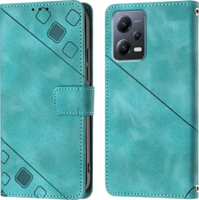 Produktbild von Hülle für Xiaomi Redmi Note 12 Prägung Flip Leder Brieftasche Schutzhülle mit Ständer Grün