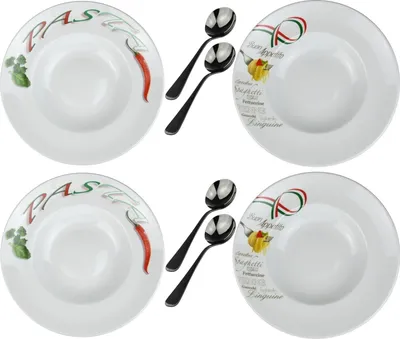 Produktbild von Pastateller (italienisches Design) und Pastalöffel / Retsch Arzberg / Ø30cm / Porzellan / 4er Set