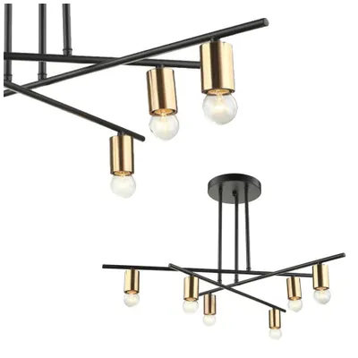 Imagen del producto de Lámpara colgante Italux Normani MDM3658/6, color negro y bronce