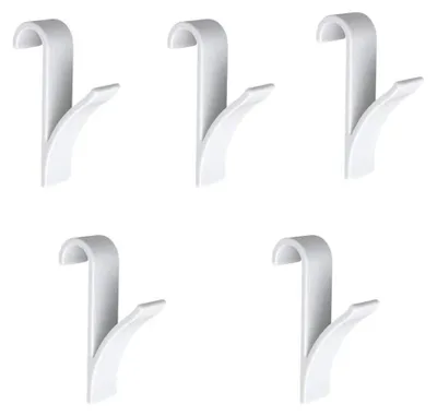 Image de Crochets pour radiateur, sèche-serviettes, en plastique blanc, lot de 10