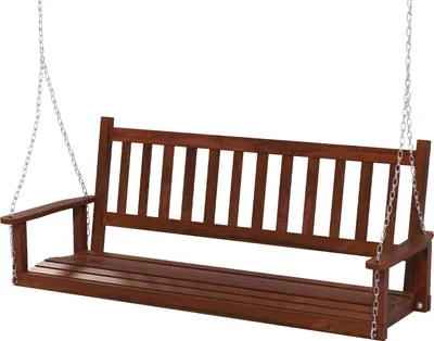 Produktbild von COSTWAY 3místná zahradní houpačka, závěsná lavice z masivního dřeva, hollywoodská houpačka do 360 kg 168x65x63 cm