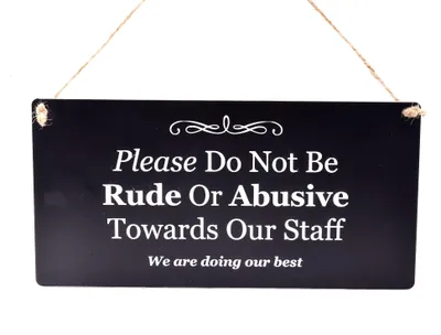 Acryl-Schild „Bitte nicht unhöflich sein“ 19,6x9,7 cm schwarz