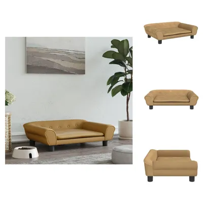 Obrázok produktu pre vidaXL Pelech pre psa hnedý 70x48x22 cm zamat - Pelechy pre psov