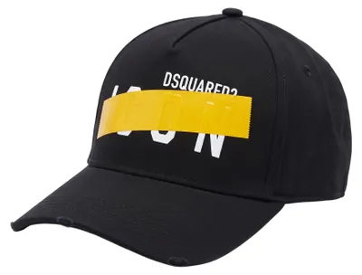 Productafbeelding van Dsquared2 Icon baseballpet van katoen, zwart en geel