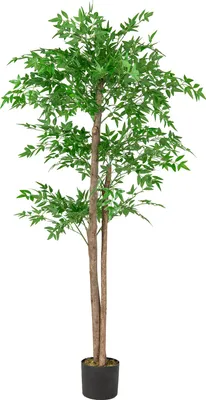 Zdjęcie produktu dla COSTWAY Sztuczna roślina bambusowa, 150 cm sztuczne drzewko z doniczką, łodygami i liśćmi, sztuczna roślina bambusowa bambusowe drzewko dekoracyjne, dekoracja rośliny domowej, zielona
