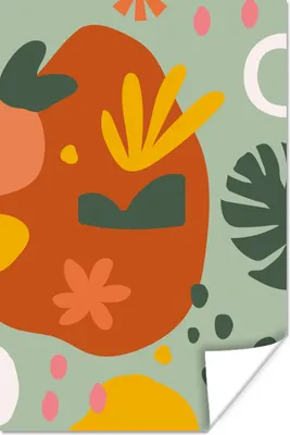 Produktbild von MuchoWow® Poster Pflanzen - Formen - Muster 20x30 cm - Papierdruck