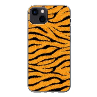 Produktbild von MuchoWow® Handyhülle Schutzhülle Hülle für iPhone 13 Tigerdruck - Orange - Schwarz Silikon Softcase Handy Hülle - Karteninhaber