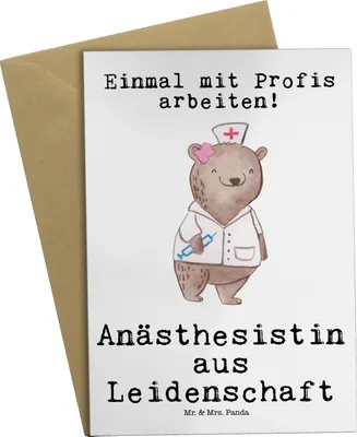 Produktbild von Mr. & Mrs. Panda Glückwunschkarte Anästhesistin Leidenschaft - Weiß - Geschenk, osterkarte, kommunionskarte, Krankenhaus, einladungskarten, Spruch, hochzeitskarten