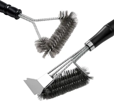 Produktbild von Grillbürste – 2 Stück – Stahlbürste – Schaber – Grillreinigungsbürste – Rutschfester Griff – Sicher und langlebig – Grillbürste