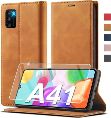 Image de Housse en cuir pour Samsung Galaxy A41 avec film de protection et fonction de relevage
