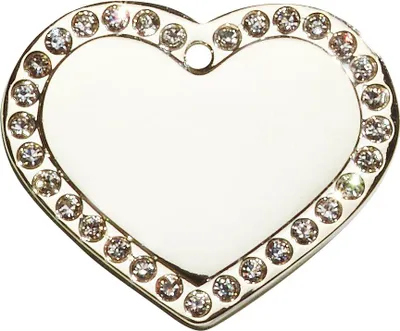 Produktbild von Adressanhänger mit Gravur - Herz mit Strass - groß - silber