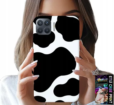 Zdjęcie produktu dla Etui Do Oppo Reno 4 Lite - Czarno - Białe Łaty Krowa, Modne Wzory