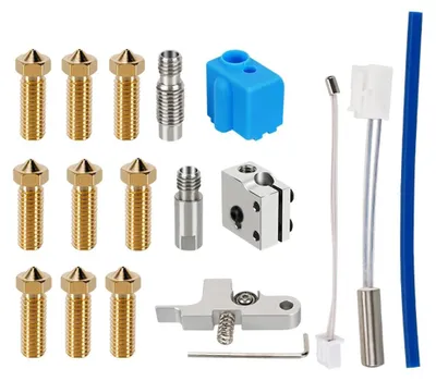 Hotend-Kit mit Heizpatrone, Thermistor, 9 Düsen 0,3–1,2 mm