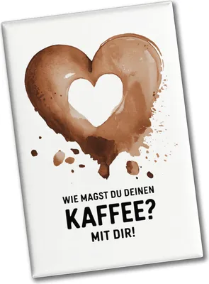 Produktbild von Herzförmiger Kaffeefleck Souvenir Souvenir Magnet - Kaffee mit dir