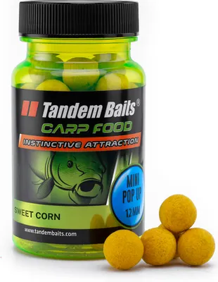 Produktbild von Tandem Baits Carp Food Perfection Mini Pop-Up Zuckermais, Karpfen-Pop-Ups, Karpfen Angeln ohne Mühe, Köder zum Große-Fische-Angeln, Karpfenzubehör für Profis & Hobby-Angler 12 mm 3 g