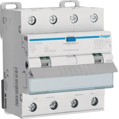 Image de Hager Interrupteur FI/LS 4 pôles, 10kA ADX432D