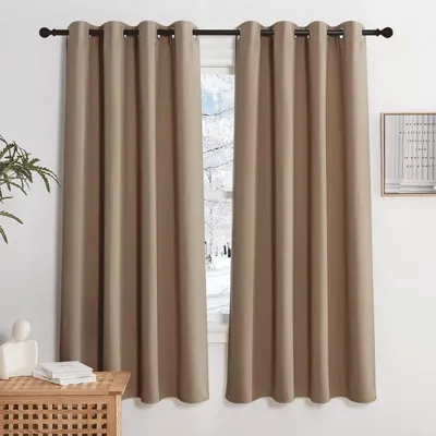 Produktbild von Thermo Verdunklungsvorhänge Kurz mit Ösen H175 x B140 cm (2er Pack) Cappuccino