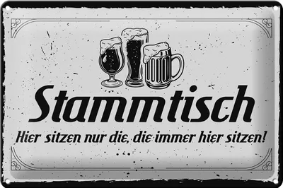 Produktbild von Blechschild Stammtisch hier sitzen nur die, 30 x 20 cm, Blechschilder Spruch Gruppe Gäste