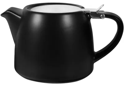 Image de Théière en céramique noire avec infuseur, 500 ml