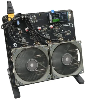 Produktbild von NerdOctaxe – Inklusive Ständer und EU-Stecker – 9.6 TH/s Bitcoin Miner – Solo Miner – Schwarz