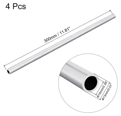 Produktbild von 4 Stš¹ck 300mm Lange Alurohr 13mm Au?endurchmesser 6063 Aluminium Rohr 10mm Innendurchmesser Nahtlose Gerade Rundrohr Aluprofil Rohre fš¹r Industriebau Bastelprojekte Heimdekoration