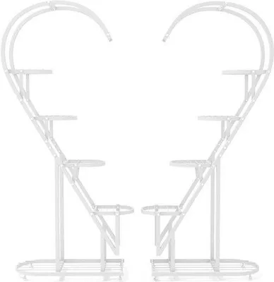 Immagine prodotto di Portap piante a forma di cuore - 5 livelli - metallo - bianco - per interni ed esterni