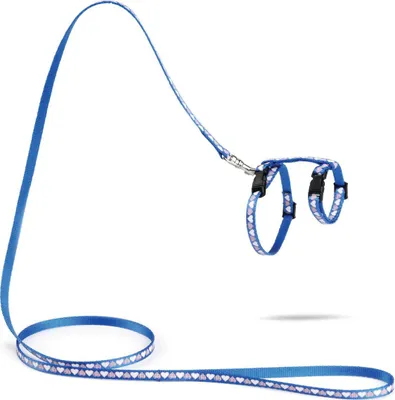 Produktbild von Beeztees Hearts - Kätzchengeschirr - blau - 120 cm x 10 mm