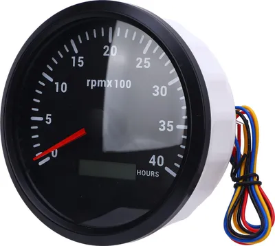 Immagine prodotto di Contagiri da 110 mm (4 3/8 pollici), retroilluminazione a 7 colori, 4000 giri/min, Strumento di misura con contatore delle ore di funzionamento per autocarri, trattori, rimorchi, automobili, camper, barche, da 9 a 32 V CC, lunetta del quadrante nera CXA005B