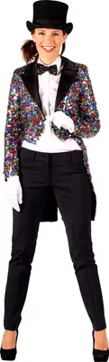 Produktbild von T2453-9901-XXL bunt Multicolor Damen Pailletten Frack-Jacke Partykostüm Gr.XXL