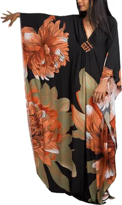 Productafbeelding van Bohemian Kaftan Maxi Nachtjapon voor Vrouwen - Oversized Loungewear en Strandjurk
