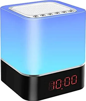 Zdjęcie produktu dla Lampka nocna LED z głośnikiem Bluetooth, dotykowa lampa stołowa USB, tryby zmiany kolorów światła nastrojowego i 3 poziomy jasności, ściemnialna