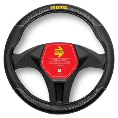 Obrázek produktu pro Momo SWC013BY CARBON potah volantu Ø38-39 cm černý žlutý potah volantu
