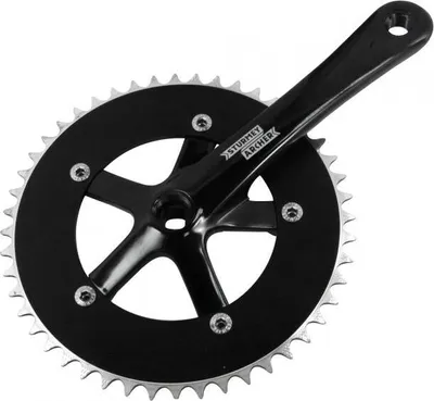 Zdjęcie produktu dla Mechanizm korbowy Sturmey Archer FCT2x 1-biegowy 42 - 48 zębów singlespeed, kolor:czarny, zęby:48 zębów