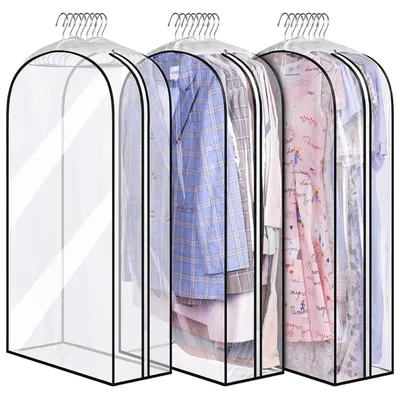 Productafbeelding van Set van 3 Waterdichte Kledinghoezen met Ritssluiting 60 x 127 cm